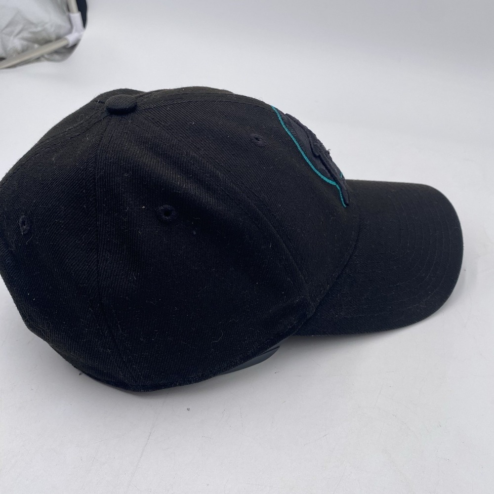 Miami Dolphins Blackout Hat New Era 9Forty Black Snapback Cleaned Teal - Picture 7 of 11